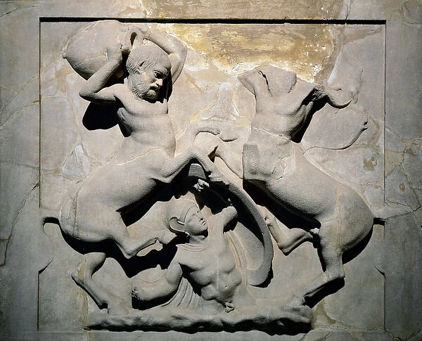 Phoenician. Lycian Sarcophagus. 5th BC. Batlle of centaurs a