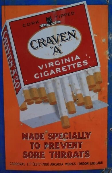 Craven A cigarettes vintage advertising poster