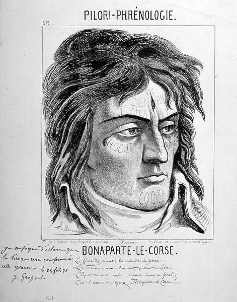 Napoleon the Corsican. Caricature of Napoleon Bonaparte (1769-1821). Engraving