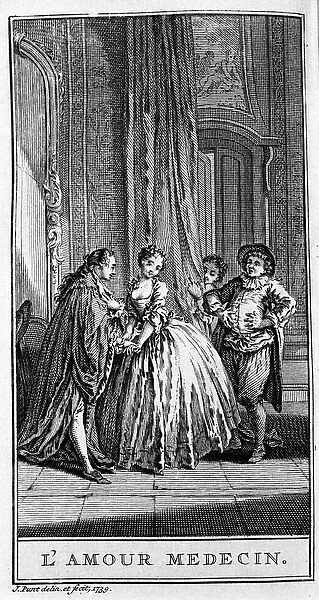 Representation of a scene of the play 'L amour medecin'