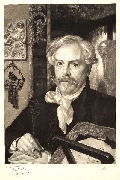Felix Bracquemond (French, 1833 - 1914). Portrait of Edmond de Goncourt, 1882