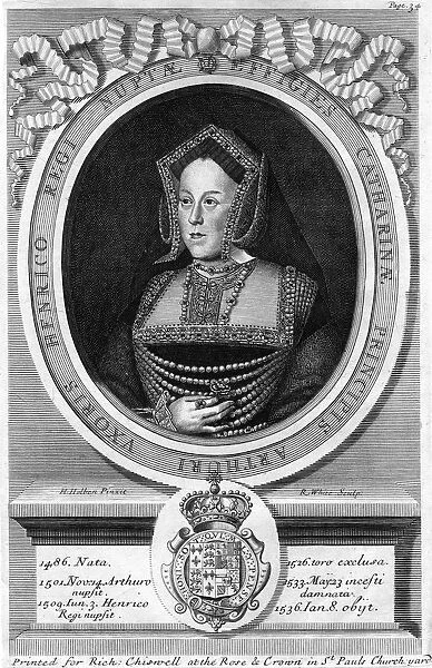 Catherine of Aragon, first wife of Henry VIII of England. Artist: R White