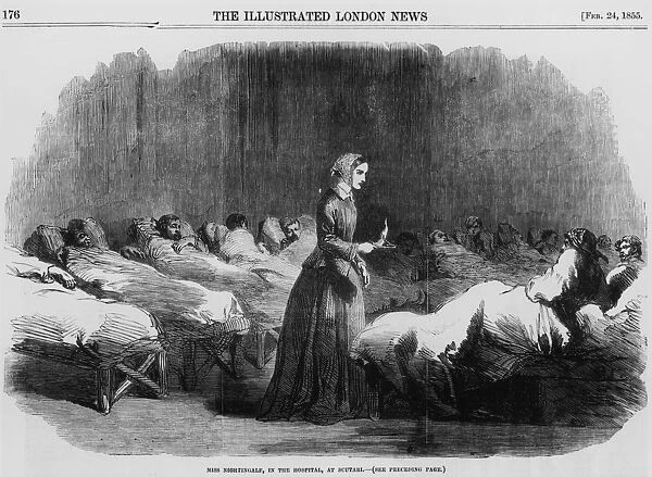 Florence Nightingale, English nurse and hospital reformer, 1855