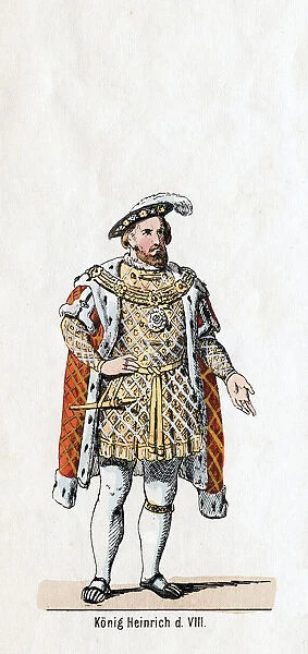 King Henry VIII of England, costume design for Shakespeares play, Henry VIII, 19th century