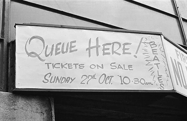 Tickets on sale for the Beatles concert in Newcastle Upon Tyne. 21st November 1963