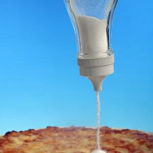 Salt content in pizza, conceptual image