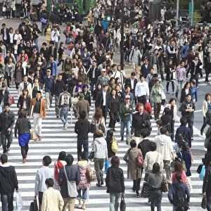 Shibuya Crossing, worlds busiest crosswalk, Shibuya, Tokyo, Japan, Asia