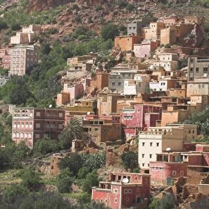 Tagoudiche Berber village on slopes of Jebel Lekst, near Tafraoute, Morocco