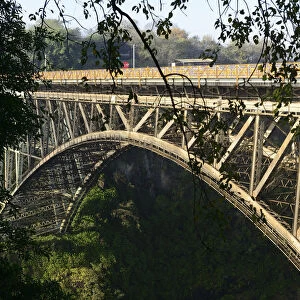 Bridge over Zambezi River between Zambia and Zimbabwe, Victoria Falls, Zimbabwe, Africa