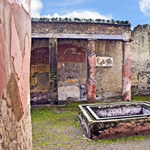 Atrium (courtyard) of House with Telephus relief, Herculaneum archaeological site