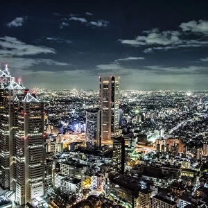 View from the Government Building of Tokyo Japan, cityscape at night