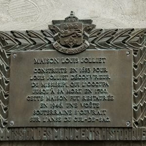 Memorial at Louis Joliets home in old Quebec