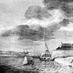 NEW YORK: PRISON, 1797. The State Prison on the North (Hudson) River in lower Manhattan at Washington, Christopher and Perry Streets. Copper engraving, 1797, probably by William Birch