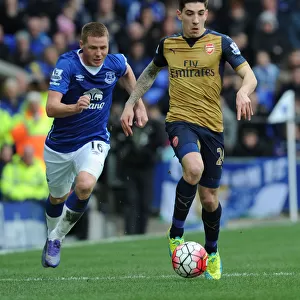 Arsenal's Hector Bellerin Outmaneuvers Everton's James McCarthy in Premier League Clash, 2015-16