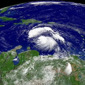 Tropical Storm Charley approaching Jamaica, 2004