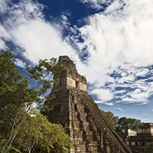 Grand Jaguar temple in Tikal maya ruins