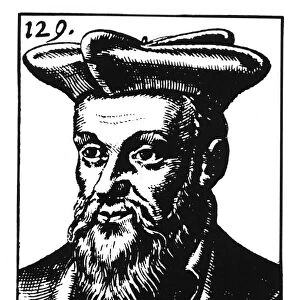 NOSTRADAMUS - PORTRAIT OF NOSTRADAMUS A woodcut portrait of Michel Nostradamus, probably