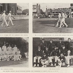 The Drawn Cricket Match between Oxford and Cambridge at Lord s, 4, 5, and 6 July (b / w photo)