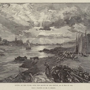 Govan, on the Clyde, with the Mouth of the Kelvin, as it was in 1842 (engraving)