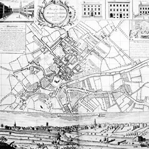 Map of Manchester, 1751 (engraving)