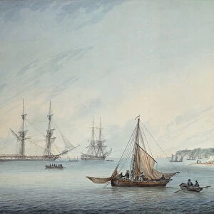 Shipping Off Shakespeares Cliff, 1806 (pencil and watercolour heightened with white)