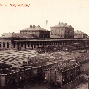 Chomutov train station Railway coaches Czech Republic