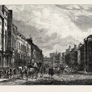 ST. JAMESs STREET TN 1750. London, UK, 19th century engraving