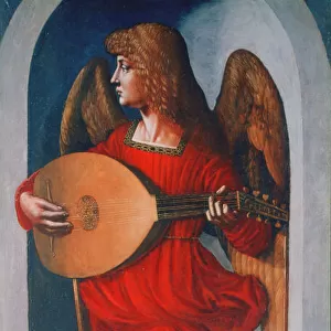 An Angel in Red with a Lute, 1490-1499. Artist: Leonardo da Vinci
