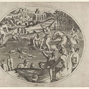 Diana and Her Nymphs Pursuing a Stag, 1547. Creator: Leon Davent