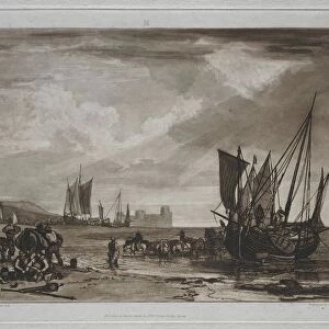 Liber Studiorum: Vessels Unloading. Creator: Joseph Mallord William Turner (British, 1775-1851)