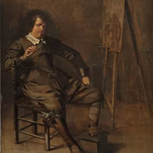 Portrait of a painter in front of his easel, c. 1630. Artist: Codde, Pieter (1599-1678)