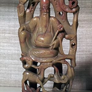 Soapstone Chinese statuette of Shou-lao, 17th century