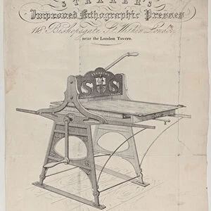 Trade Card for Strakers Improved Lithographic Presses, 19th century. 19th century. Creator: Anon