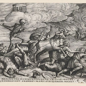The Triumph of Death on Time, from The Triumph of Petrarch. Creator: Georg Pencz
