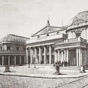 The Solis Theatre, Montevideo, Uruguay, seen here in the 19th century. From La Ilustracion Artistica, published 1887