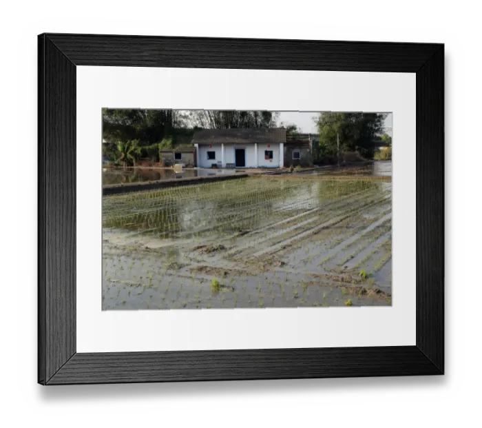 Framed Print : Rice farmers cottage, Miaoli, Taiwan