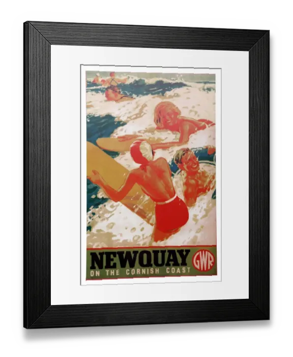 Framed Print : Vintage Newquay railway poster Framed Print : Vintage Newquay railway poster
