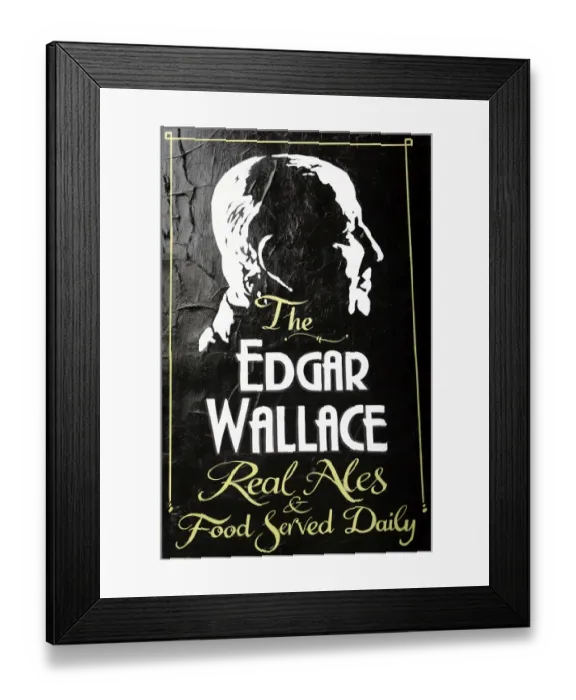 Framed Print : The Edgar Wallace Inn sign London Framed Print : The Edgar Wallace Inn sign London