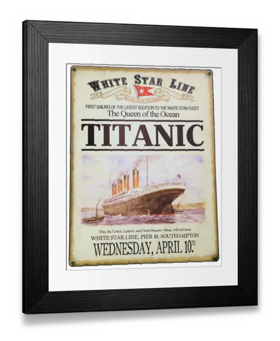 Framed Print : Titanic poster