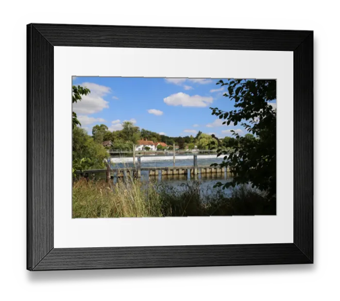 Framed Print : Hambledon Weir River Thames Hambledon UK Framed Print : Hambledon Weir River Thames Hambledon UK