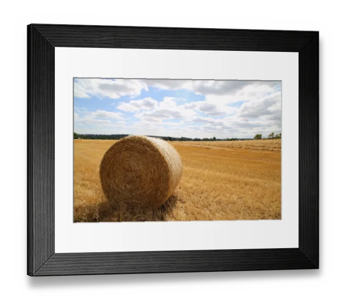 Framed Print : Hay bundle in English field, The Chilterns Hambledon UK Framed Print : Hay bundle in English field, The Chilterns Hambledon UK