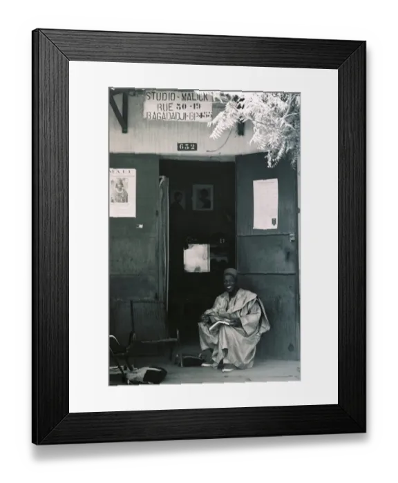 Framed Print : Malik Sidibe outside his studio, Bamako, Mali