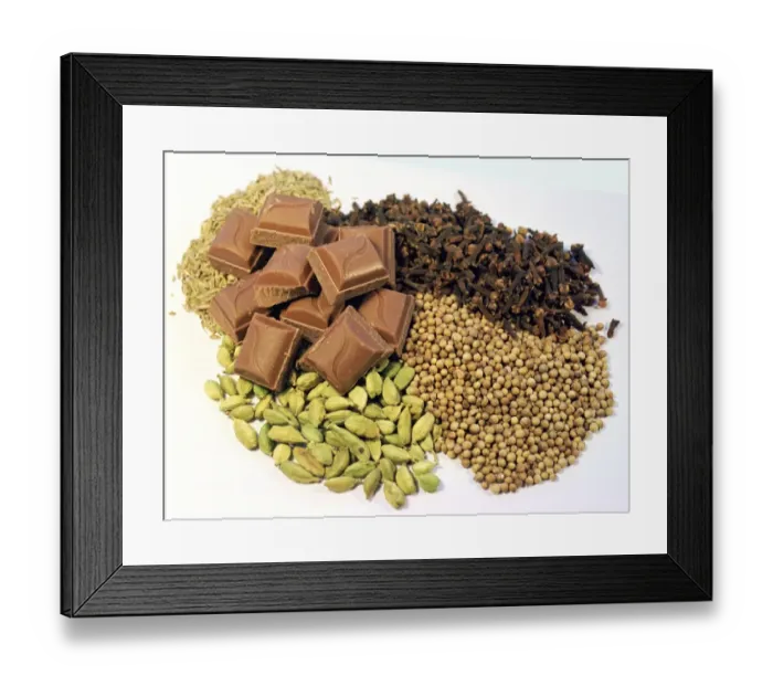 Framed Print : Milk chocolate with spice