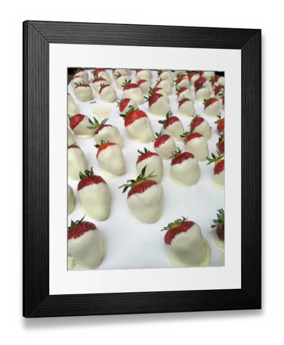 Framed Print : Dipped chocolate strawberries Framed Print : Dipped chocolate strawberries