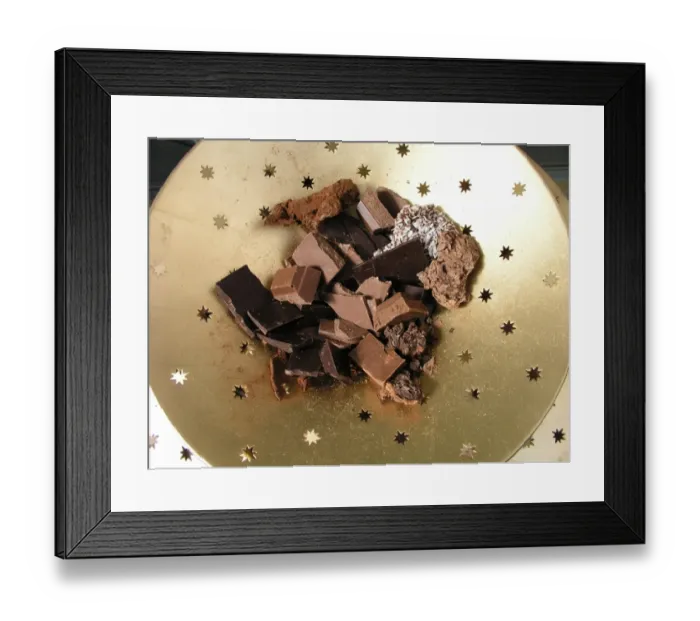 Framed Print : Chocolate chunks from Aines Chocolates Framed Print : Chocolate chunks from Aines Chocolates