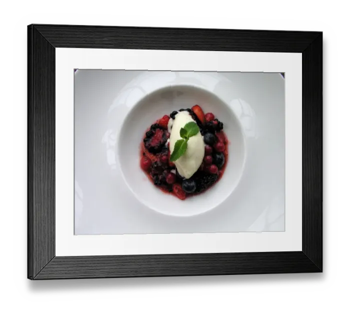 Framed Print : Plated food