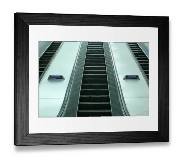 Framed Print : Escalators at Charing Cross underground station, London Framed Print : Escalators at Charing Cross underground station, London