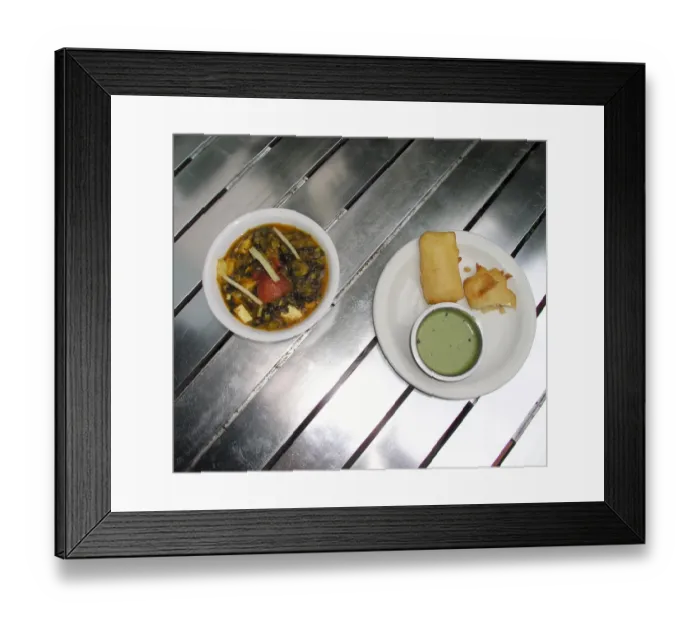 Framed Print : Deep fried Panner Cheese and spinach curry Framed Print : Deep fried Panner Cheese and spinach curry