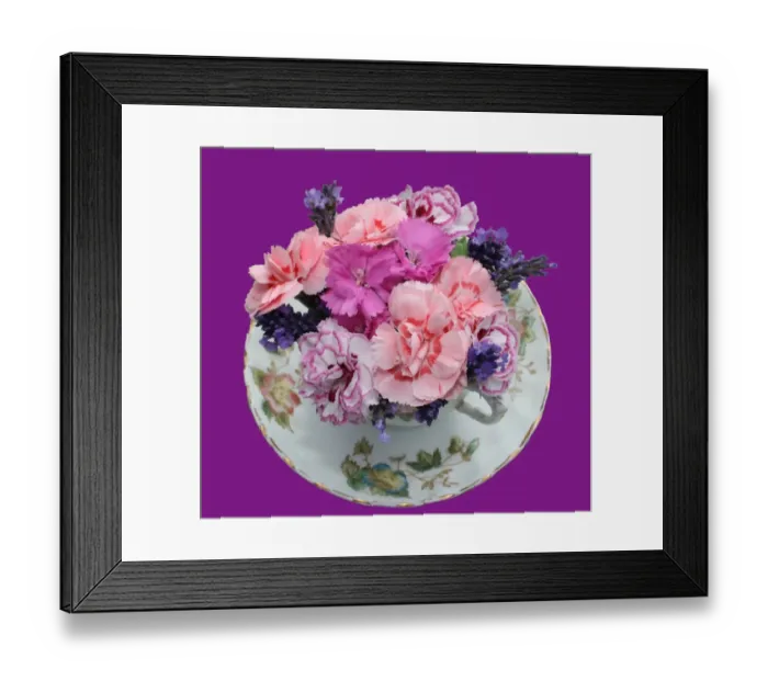 Framed Print : Pinks in teacup Framed Print : Pinks in teacup