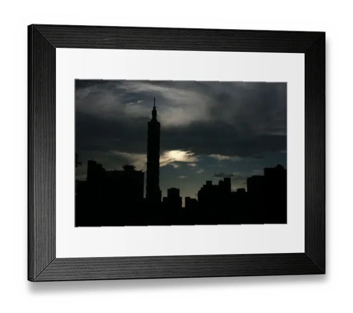 Framed Print : Silhouette of Taipei city and 101, Taiwan Framed Print : Silhouette of Taipei city and 101, Taiwan